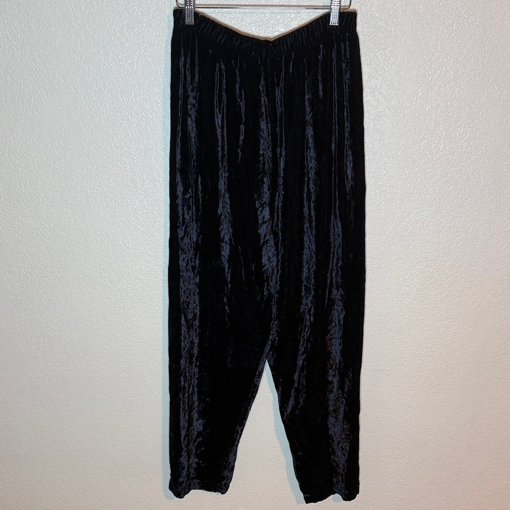 CP Shades Deep Navy Crushed Velvet Pull On Pants Size Medium Artsy Boho